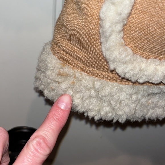 Knit Sherpa tan jacket coat vintage 1970s size M/L western boho hippie - Picture 7 of 10